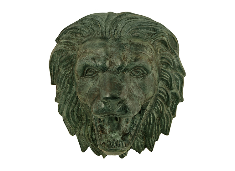 Wall fountain, lion head, made of bronze
