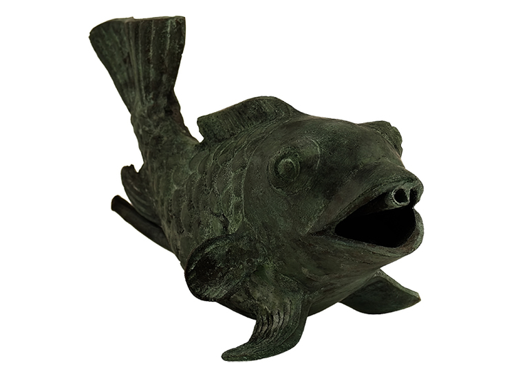 Fisk fontän i brons, 16 cm, som vi kallat "Glada fisken" från Mr Fredrik