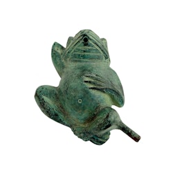 Fountain, frog, in bronze, 06 cm, horizontal, on back