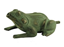 Brunnen frosch aus Bronze, sitzend, 10 cm, grün, von Mr Fredrik