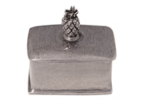 Rectangular box in pewter, lid with pineapple on top, Munka Sweden