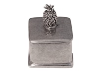 Square box in pewter, lid with pineapple on top from Munka Sweden