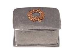 Rectangular box in pewter with bearing wreath on the lid, from Munka Sweden