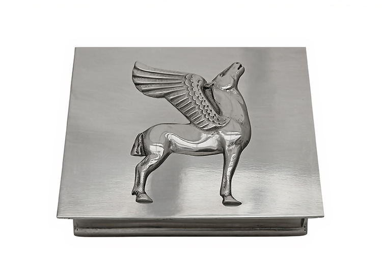 Box in pewter from Munka Sweden with Pegasus horse