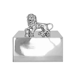 Large pewter box with lion from MUnka Sweden, design Fredrik Strömblad