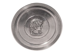 Coaster in pewter with Athena medallion in the middle, Munka Sweden