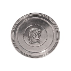 Coaster in pewter with Athena medallion in the middle, Munka Sweden