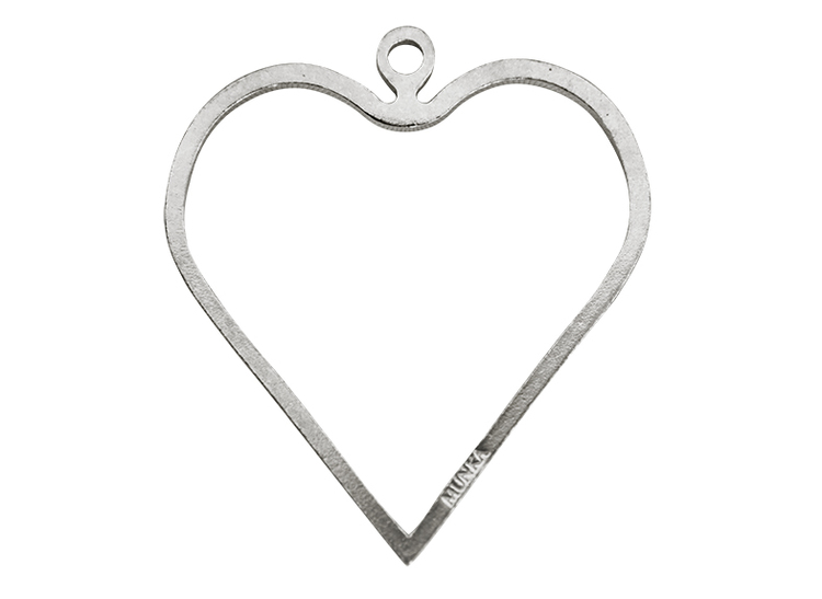 Christmas decorations - HEART - hand-cast in pewter, stamped Munka