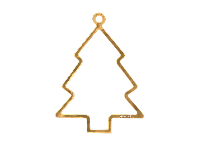 Julpynt - GRAN för gran eller fönster handgjuten i tenn och förgylld med 24 karat guld, stämplade Munka