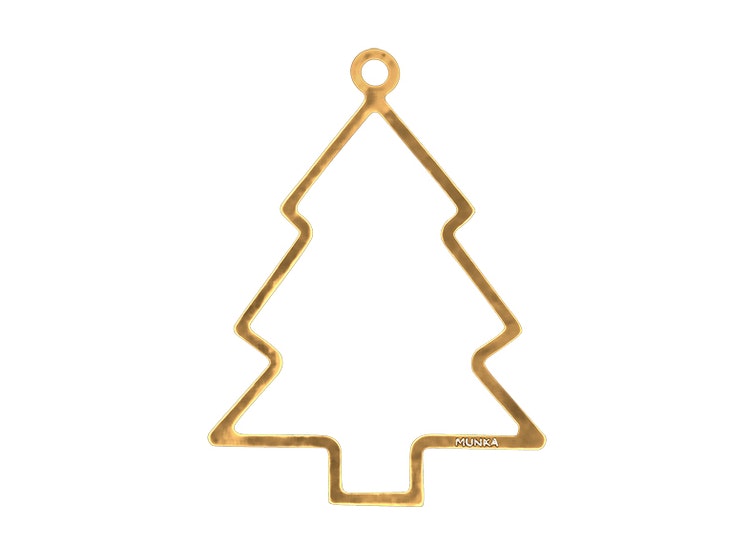 Christmas decorations -  CHRISTMAS TREE - hand-cast in pewter and gilded with 24 carat gold, stamped Munka