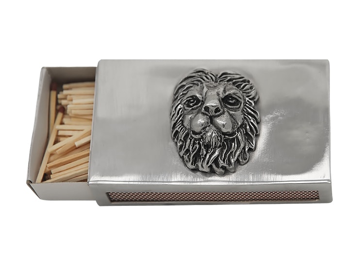 Leo, matchbox in pewter, from Munka Sweden