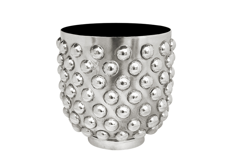 CHRISTIAN, larg pot in pewter, with ball motif