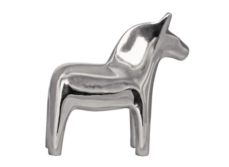 Traditional Swedish Dala horse in pewter from Munka Sweden