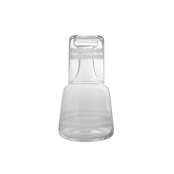 Lagerkrans, handgravierte Nachtflasche mit Glas von Munka Schweden