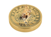 Sundial, mini, 5 cm in diameter, polished brass