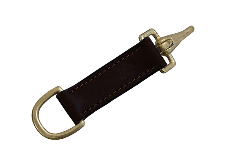 Keychain leather and brass with carabiner