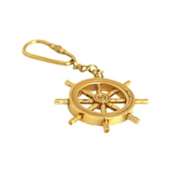 Keychain with ships steering wheel