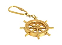Keychain with ships steering wheel