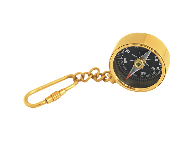 Keychain with compass, black base plate