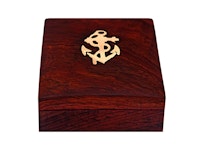 Kompass aus Messing, in Holzschatulle