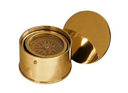 Compass, round, in solid brass, from Gusums Messing