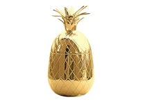 Ananas, polerad mässing skål med lock 21 cm