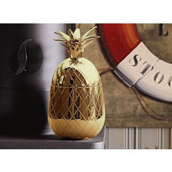 Pineapple, polished brass bowl with lid 21 cm