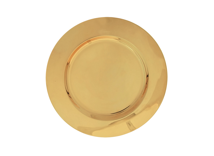 Umschlagteller aus Messing, glatt, Durchmesser 30 cm von Gusums Brass
