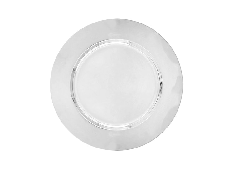 Envelope plate in nickel-plated steel, smooth, diameter 33 cm, from Mr Fredrik