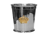 Champagne cooler or flower pot with crown in brass
