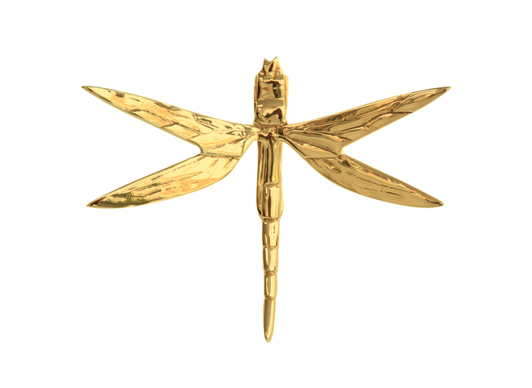 Doorknob in the hape of a dragonfly, brass