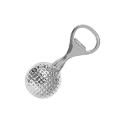 Bottle opener, in the shape of a golf ball in nickel-plated brass