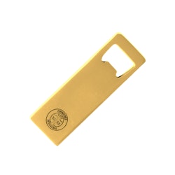 Brass bottle opener with Gusums Messing stamp