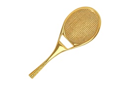 Bottle opener in the shape of a tennis racket