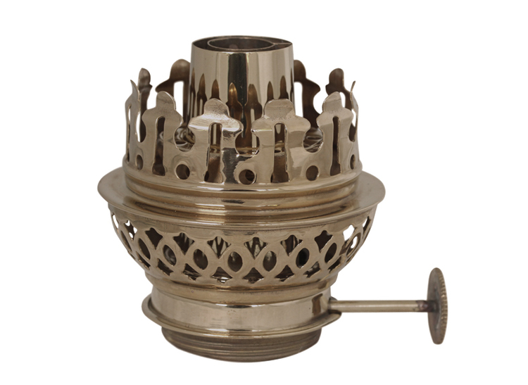 Burner for oil / kerosene lamp in antique brass