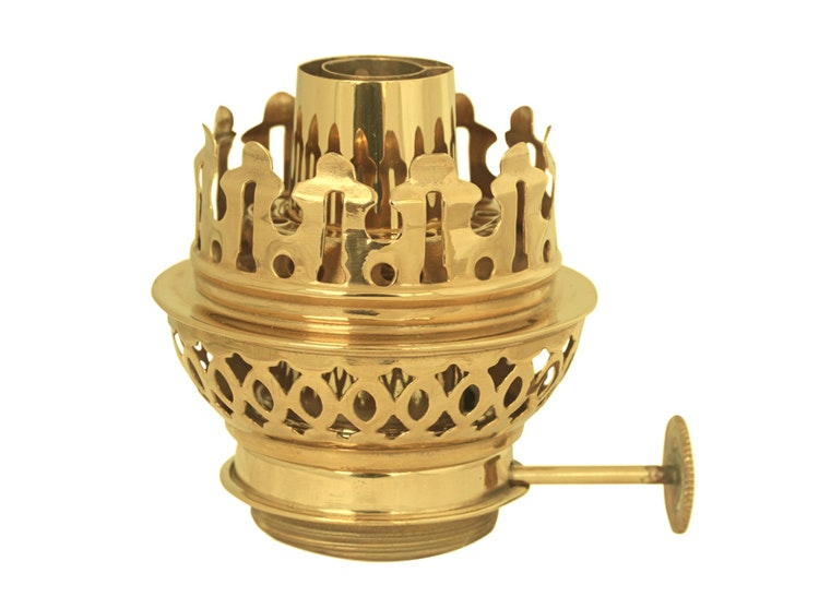 Burner for oil / kerosene lamp in polished brass