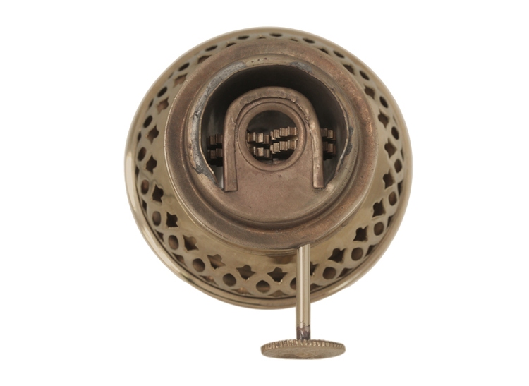 Burner for oil / kerosene lamp in antique brass