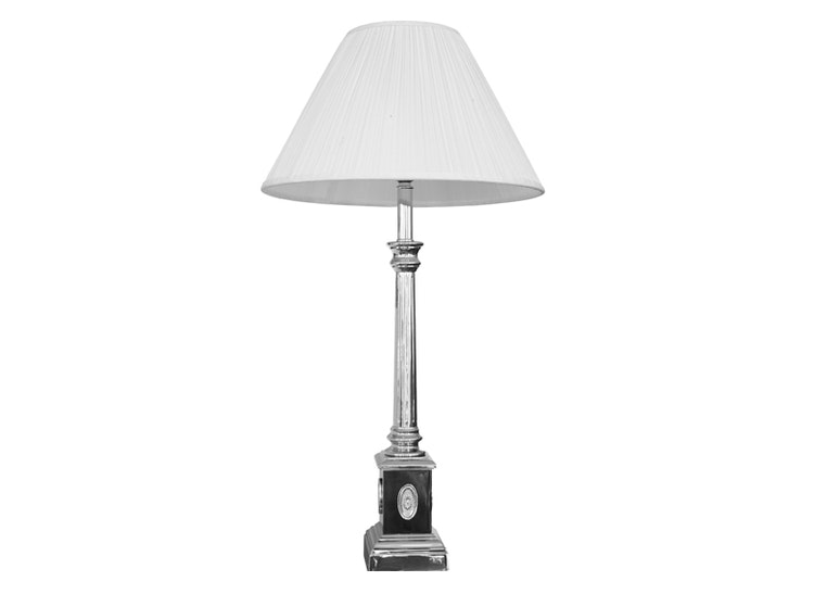 Lamp with epaulettes in plated silver