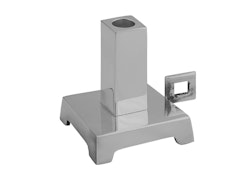 Miniatur eines Nachtkerzenhalters aus Sterlingsilber, glatter Fuß, Gusums Messing