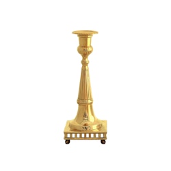 ClassicSwedish candlestick from late 18th century, with square base from Gusums Messing