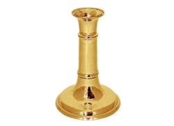 Candlestick, brass, trumpet shaped from Gusums Messing