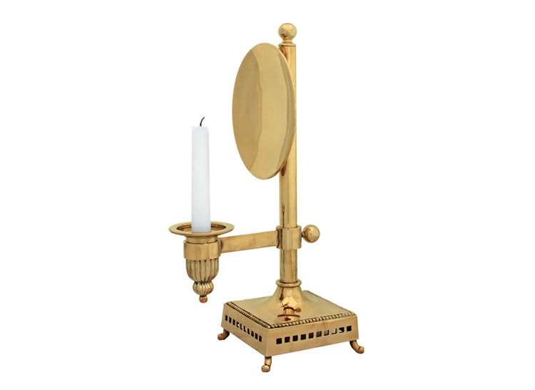 Candlestick, reflector, Gusums Messing, square