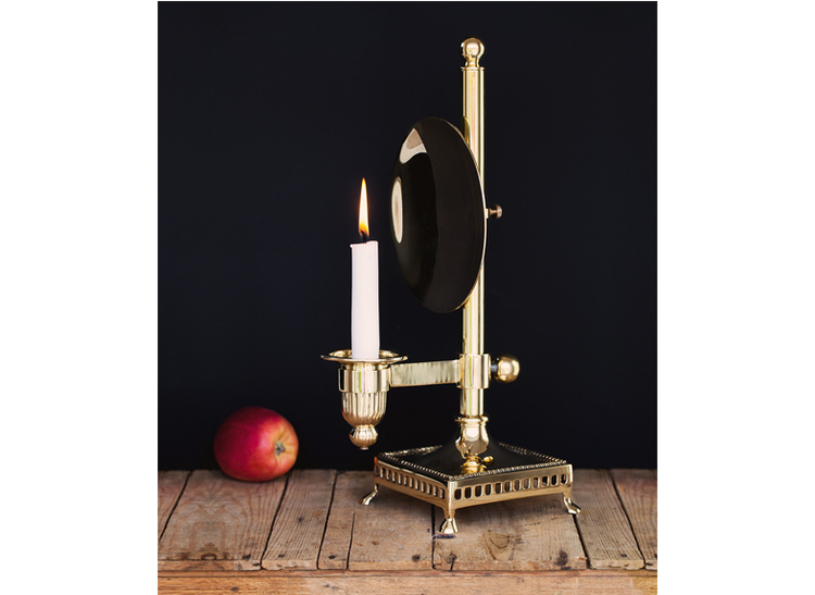 Candlestick, reflector, Gusums Messing, square