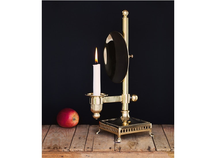 Candlestick, reflector, Gusums Messing, square
