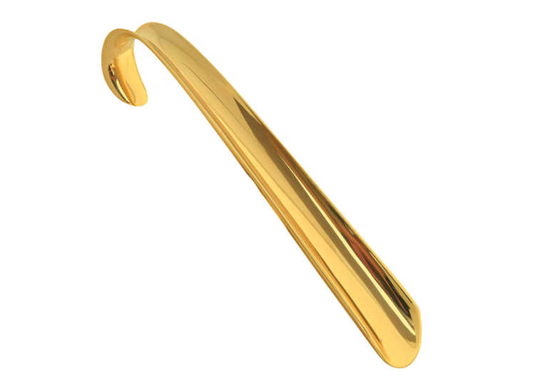 Shoe horn, long model, in solid brass