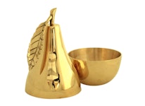 Bowl in shape of pear, brass, 18 cm from Gusums Messing