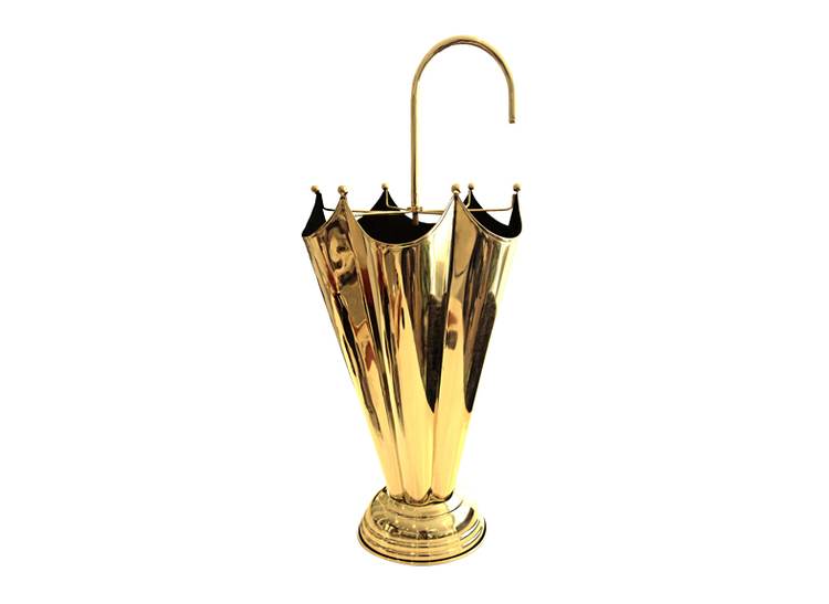 Umbrella stand in polished brass