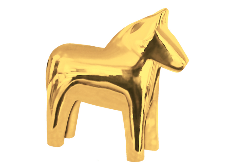 Swedish Dala horse in brass, 10 cm, by Gusums Messing