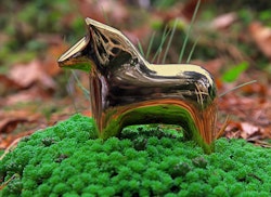 Dalapferd aus Messing, 10 cm, von Gusums Messing