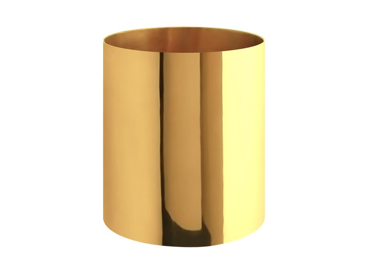 Vase, brass, cylindrical, 10 x 9.4 cm, from Gusums Messing